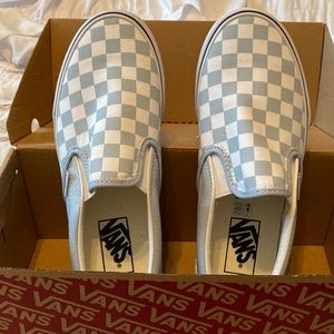 Baby Blue Checkered Vans Brand New With Box